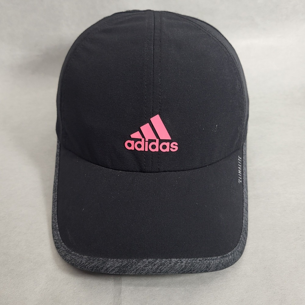 ADIDAS CLIMALITE 3 BAR ADJUSTABLE STRAPBACK BASEBALL HAT/CAP, BLACK, LIGHTWEIGHT